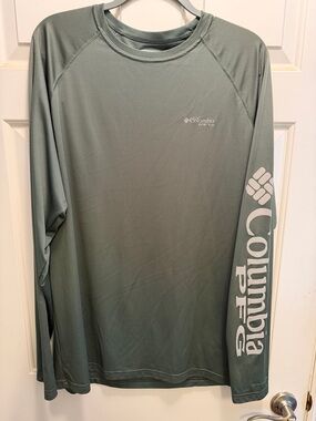 Columbia Sage Green Long Sleeve PFG Performance Shirt